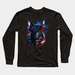 French Bulldog 4th of July Long Sleeve T-Shirt